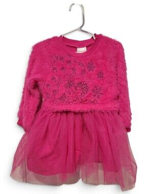 Strawberry Shortcake Girls Hot Pink Fuzzy Tulle Party Dress 2T NWT